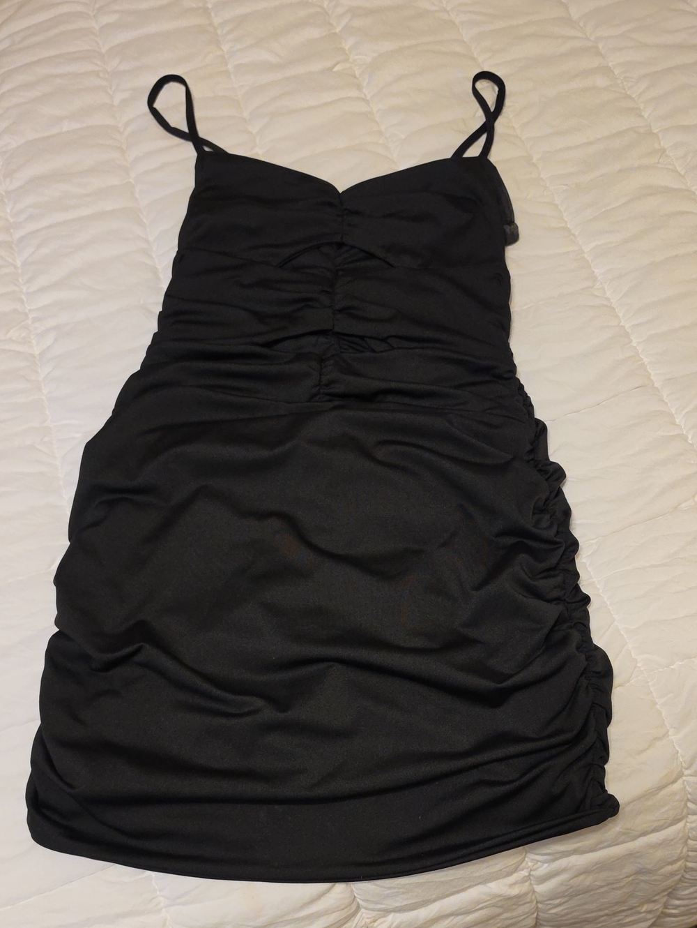 Shein Black Ruched Spaghetti Strap Dress